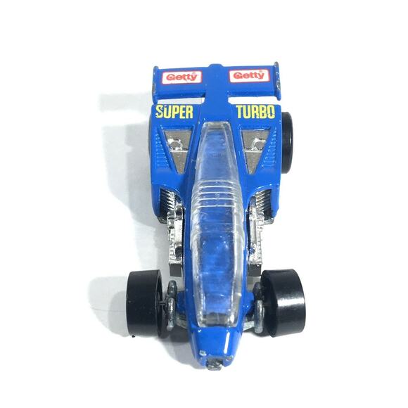 Hot Wheels 1987 Getty Super Turbo Blue Racing Race Car Mattel Vintage Blue - Picture 3 of 5